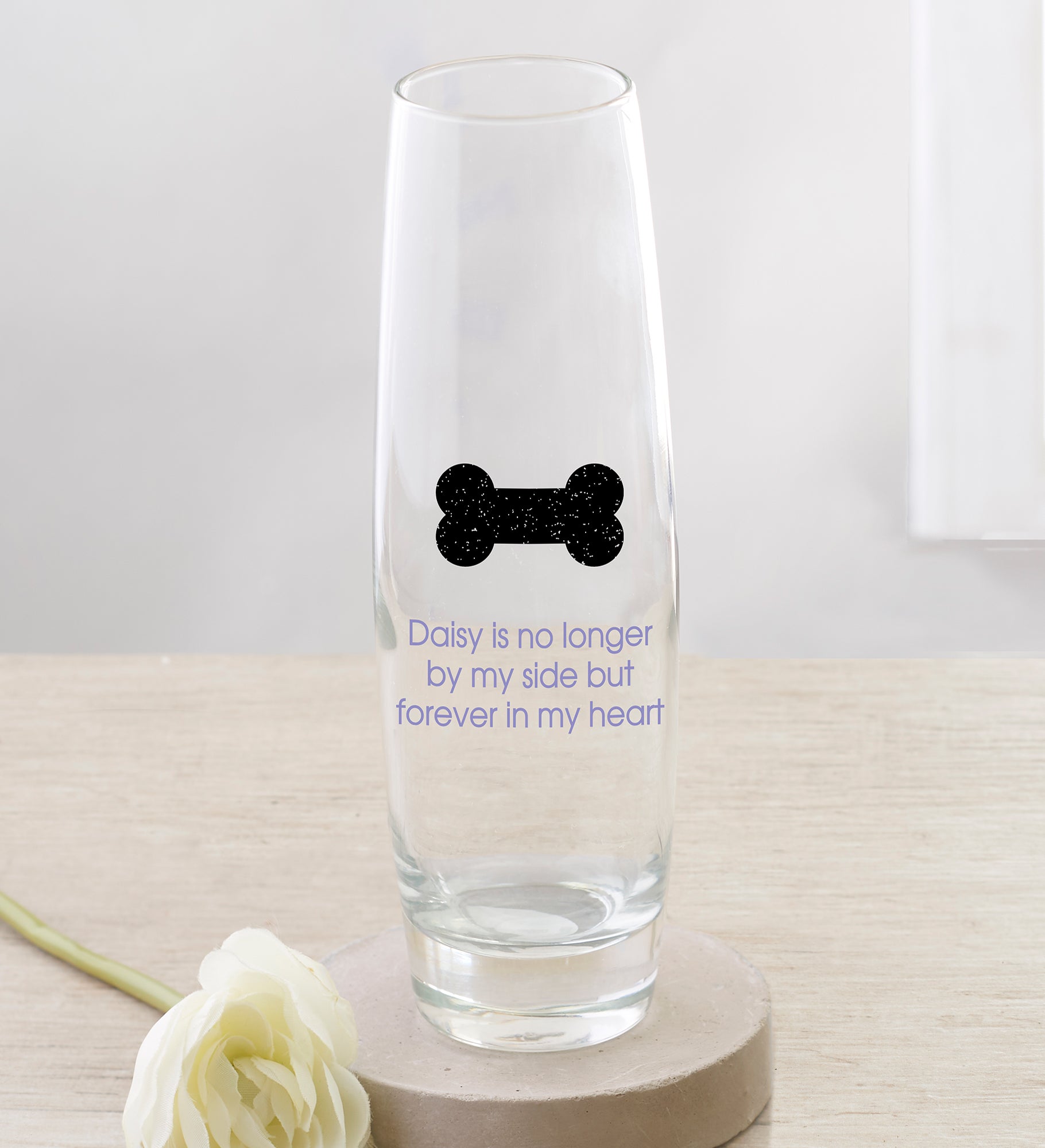 Choose Your Icon Personalized Pet Memorial Printed Bud Vase
